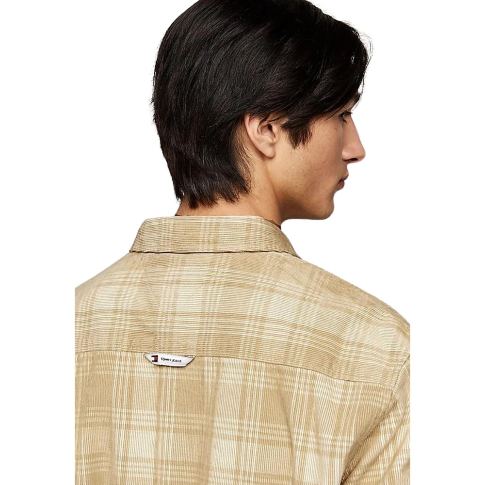 Tommy Hilfiger Preppy Geruite Katoenen Overhemd Beige Heren