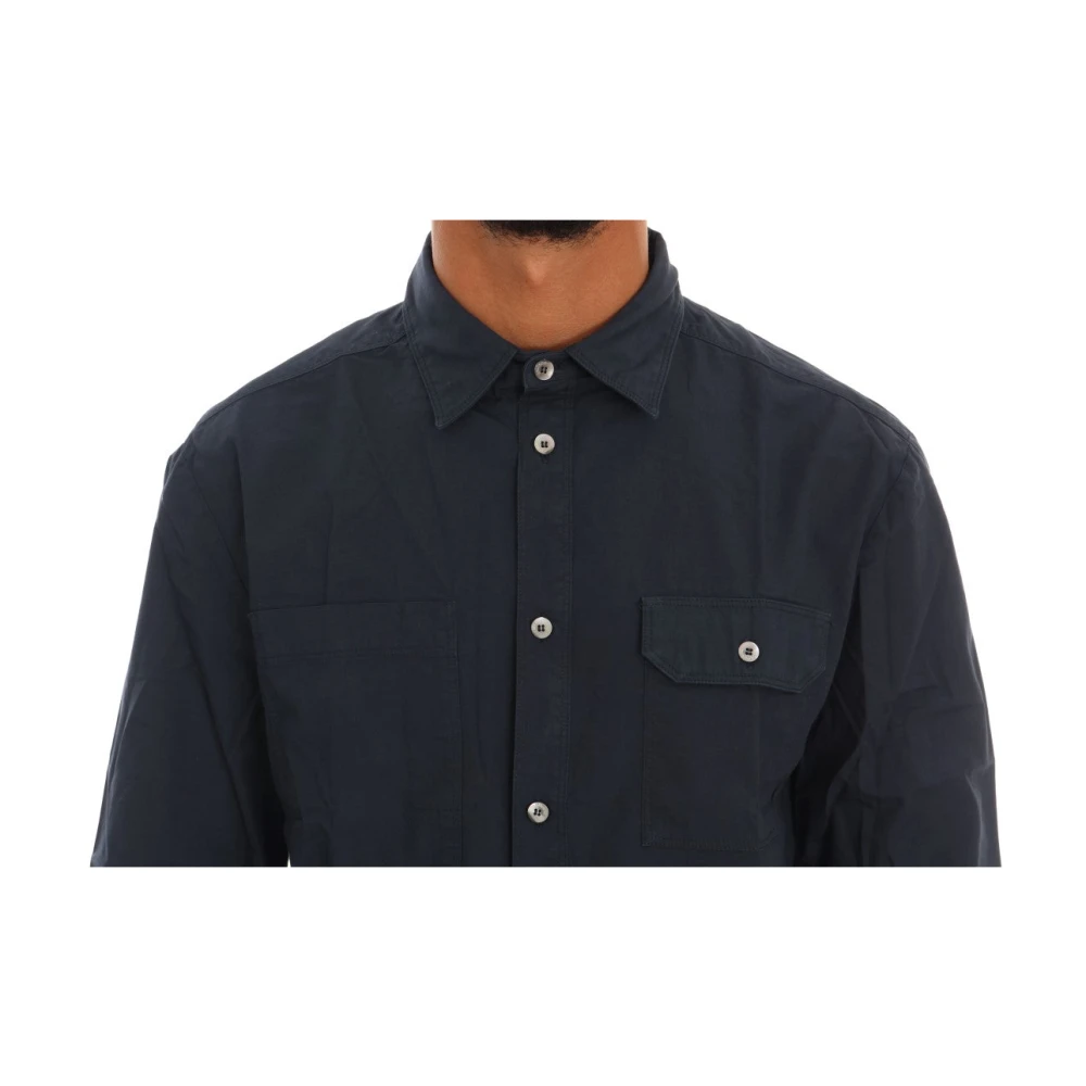 John Galliano Blauw Katoenen Casual Overhemd Blue Heren