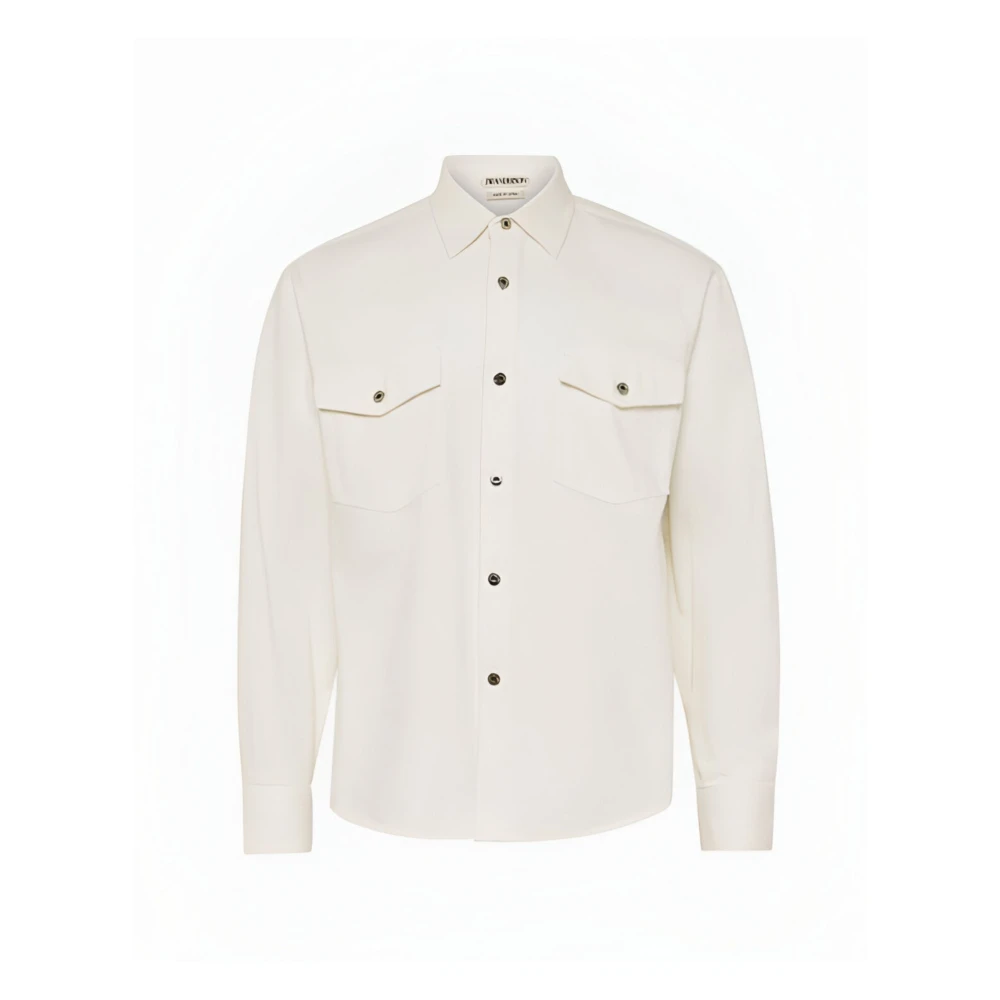 Jw Anderson Men's White Oversized Denim Shirt