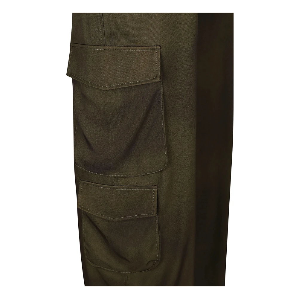 True Royal Viscose Broek Made in Italy Green Dames
