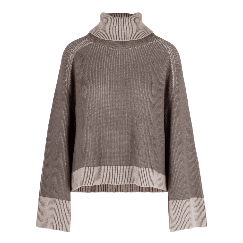 Bomboogie Women's Brown Turtlenecks, L, Viscose Blend Jumper With Turtleneck