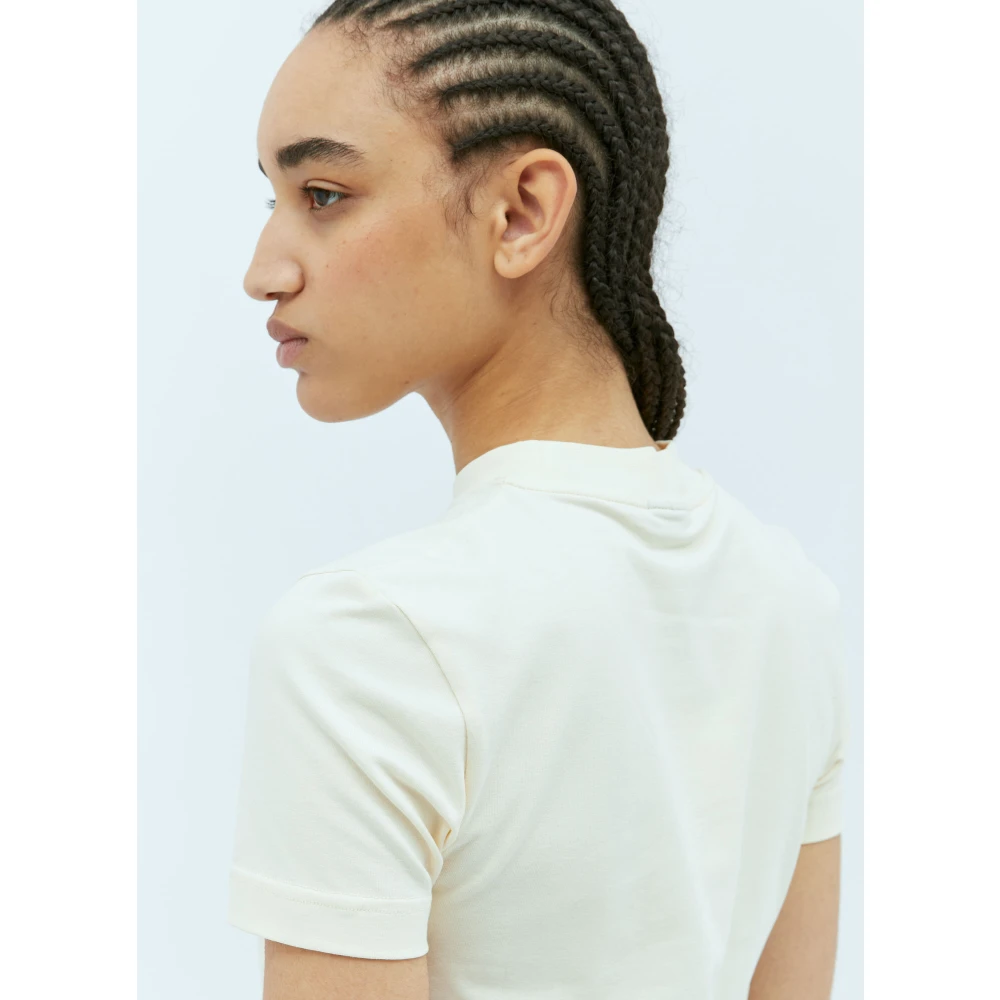 Jacquemus Katoenen Jersey Hoge Hals T-Shirt Beige Dames