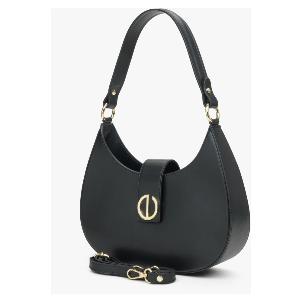 Estro Zwarte Baguette Handtas gemaakt van Italiaans Echt Leer Er00114779 Black Dames