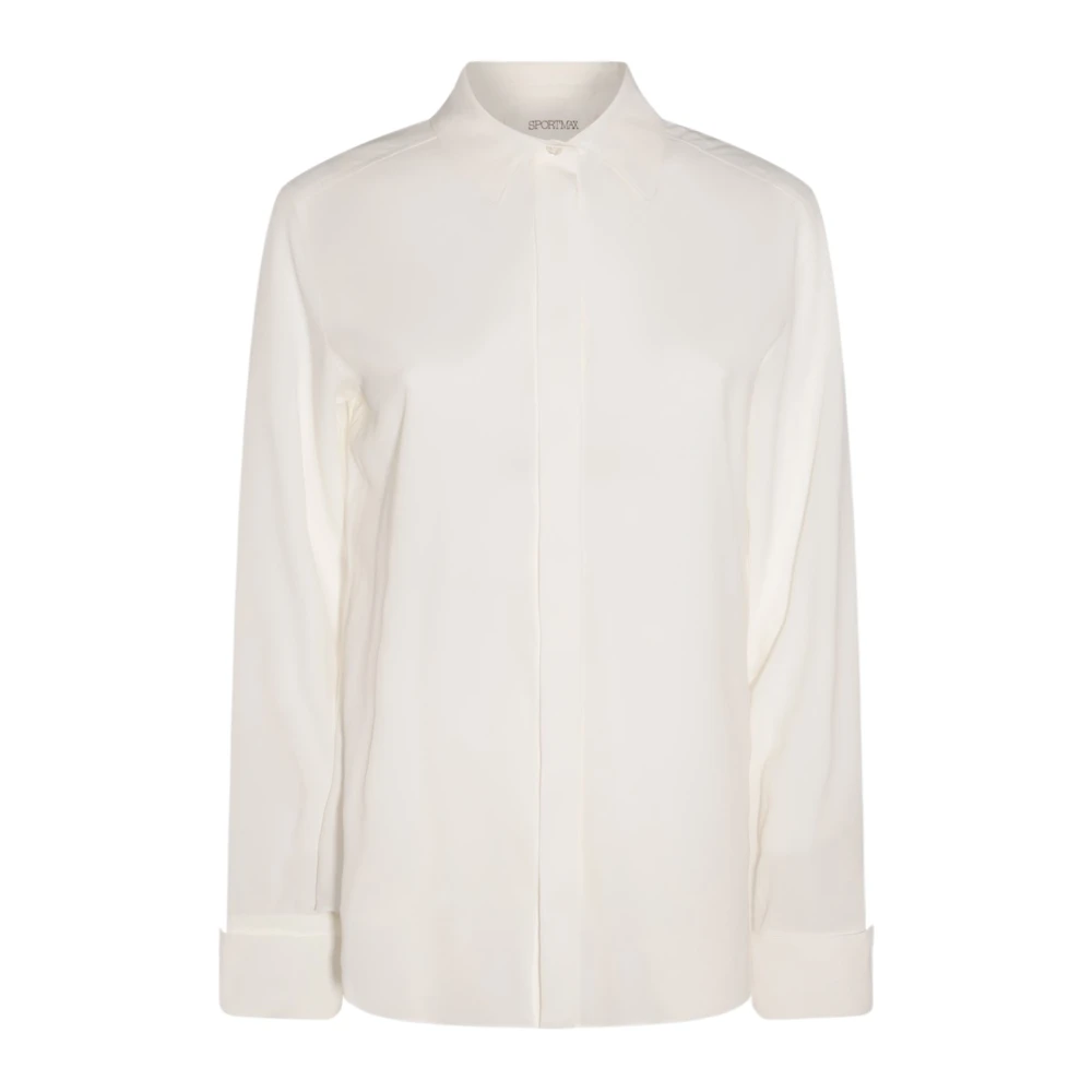 SPORTMAX Witte Blouse Regular Fit Button-Down Kraag White Dames