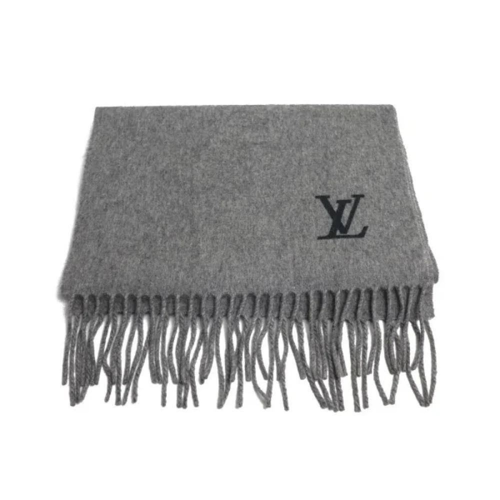 Louis Vuitton Vintage Pre-owned Cashmere scarves Gray Dames