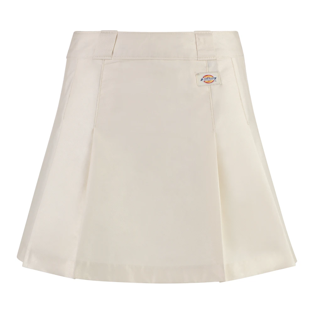 Dickies Geplooide Katoenen Mini-Rok Beige Dames