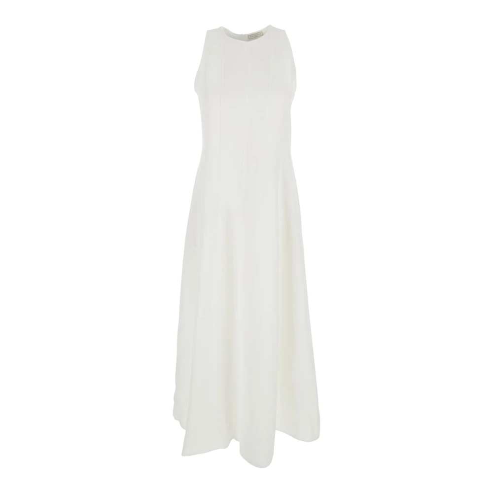 Antonelli Firenze Witte Mouwloze Jurk in Viscosemix White Dames