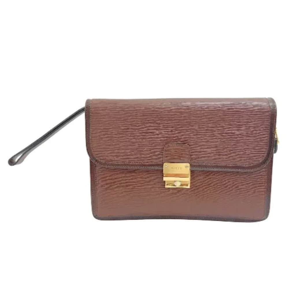Bally Pre-owned Leather clutches Brown Dames