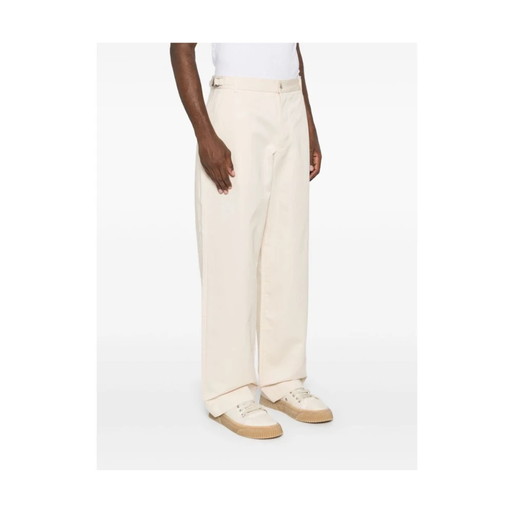 Jacquemus Beige Katoen-Linnen Broek Beige Heren
