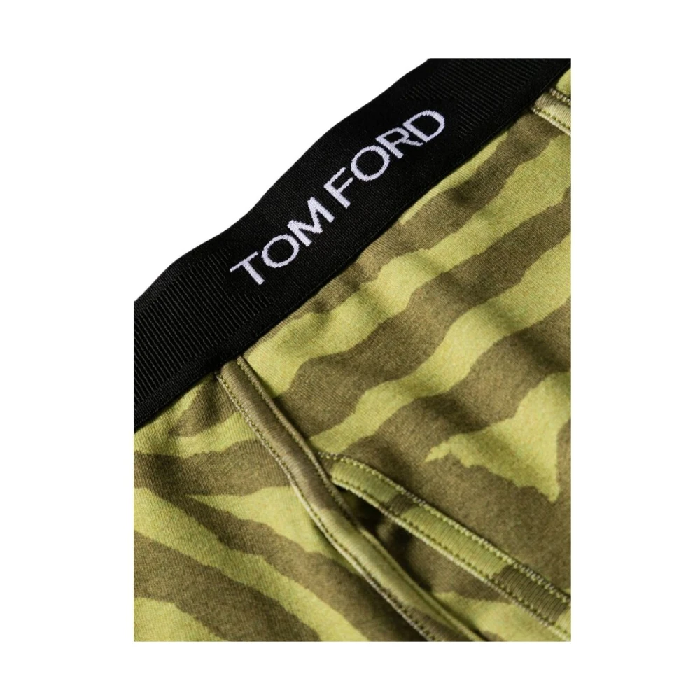 Tom Ford Zebra Print Elastische Tailleband Dijhoge Ondergoed Green Heren