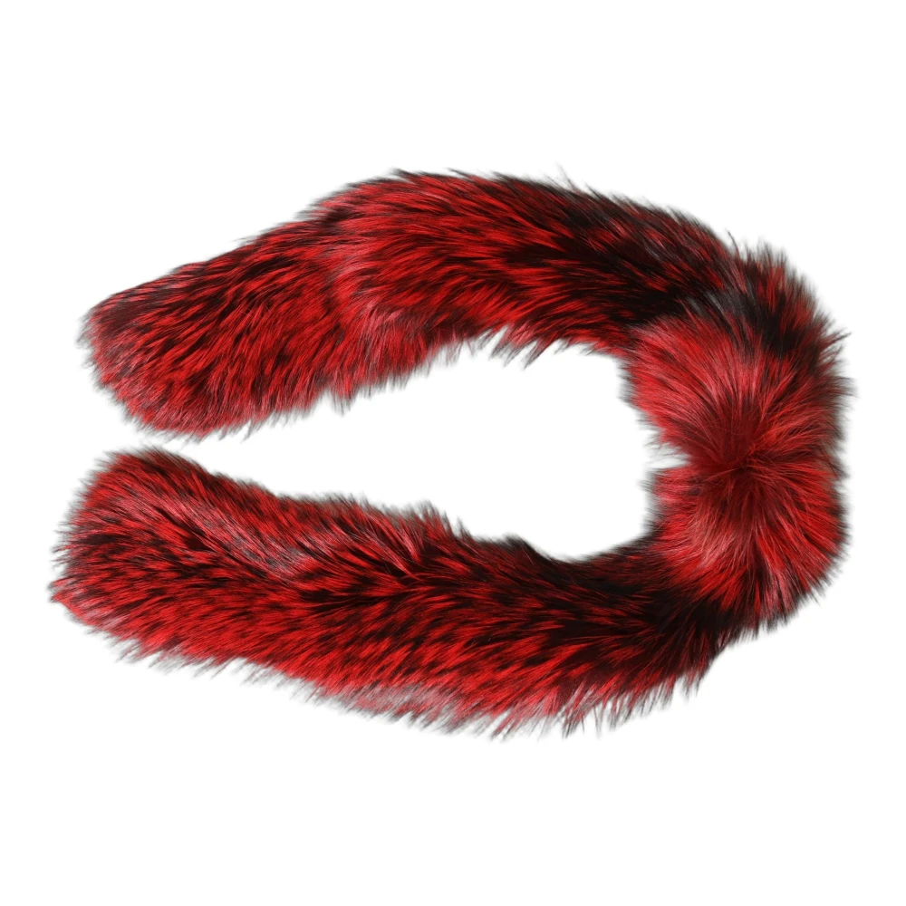 Dolce & Gabbana , Winter Scarves, Unisex, Red, One Size, Fox Fur Neck Wrap Warmer