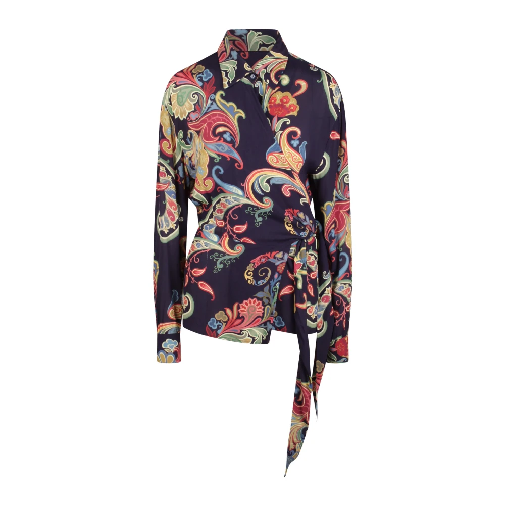 ETRO Paisley Print Omslagshirt Multicolor Dames