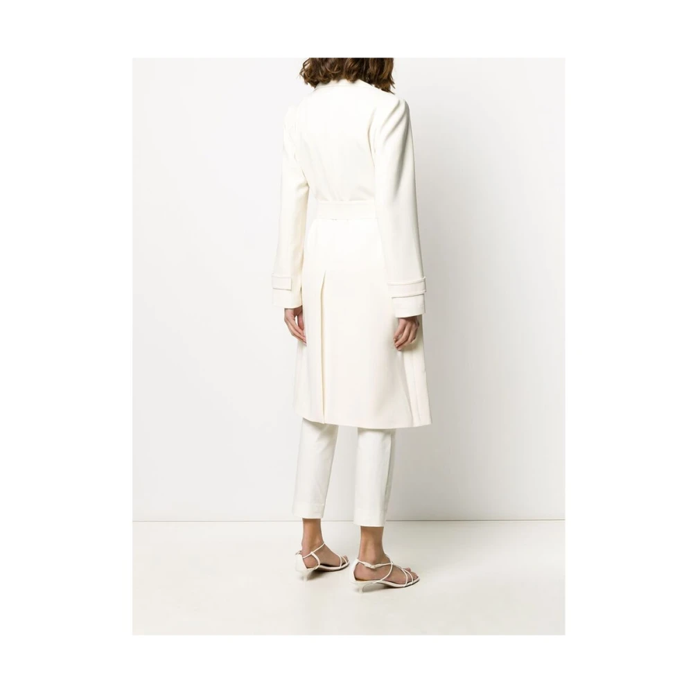 Theory Beige Geriemde Trenchcoat White Dames