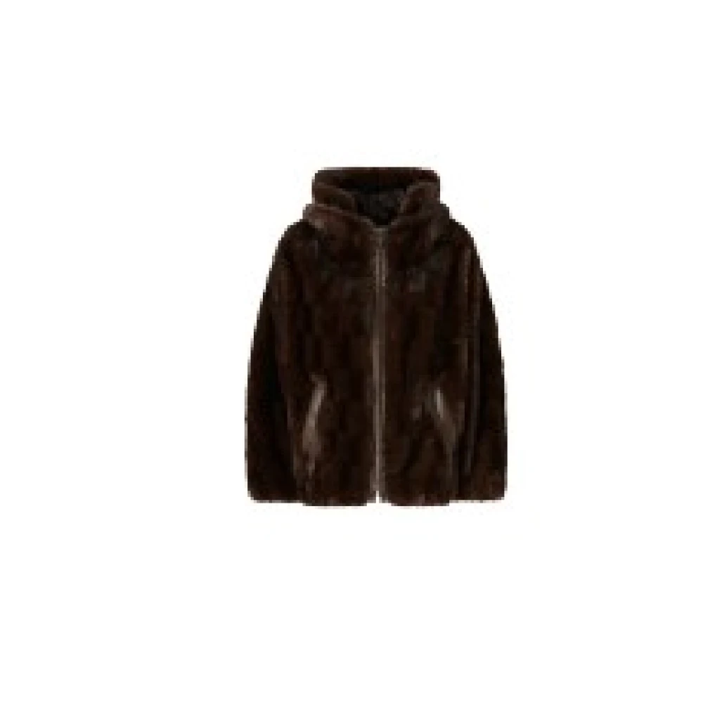 Pinko - Faux Fur & Shearling Jackets - Jackets - Mujer - Marrón - Xs