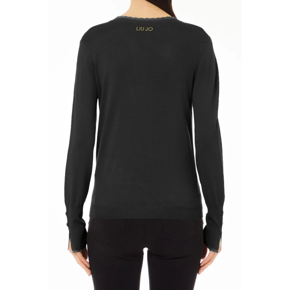 Liu Jo Gesloten Gebreide Trui Black Dames