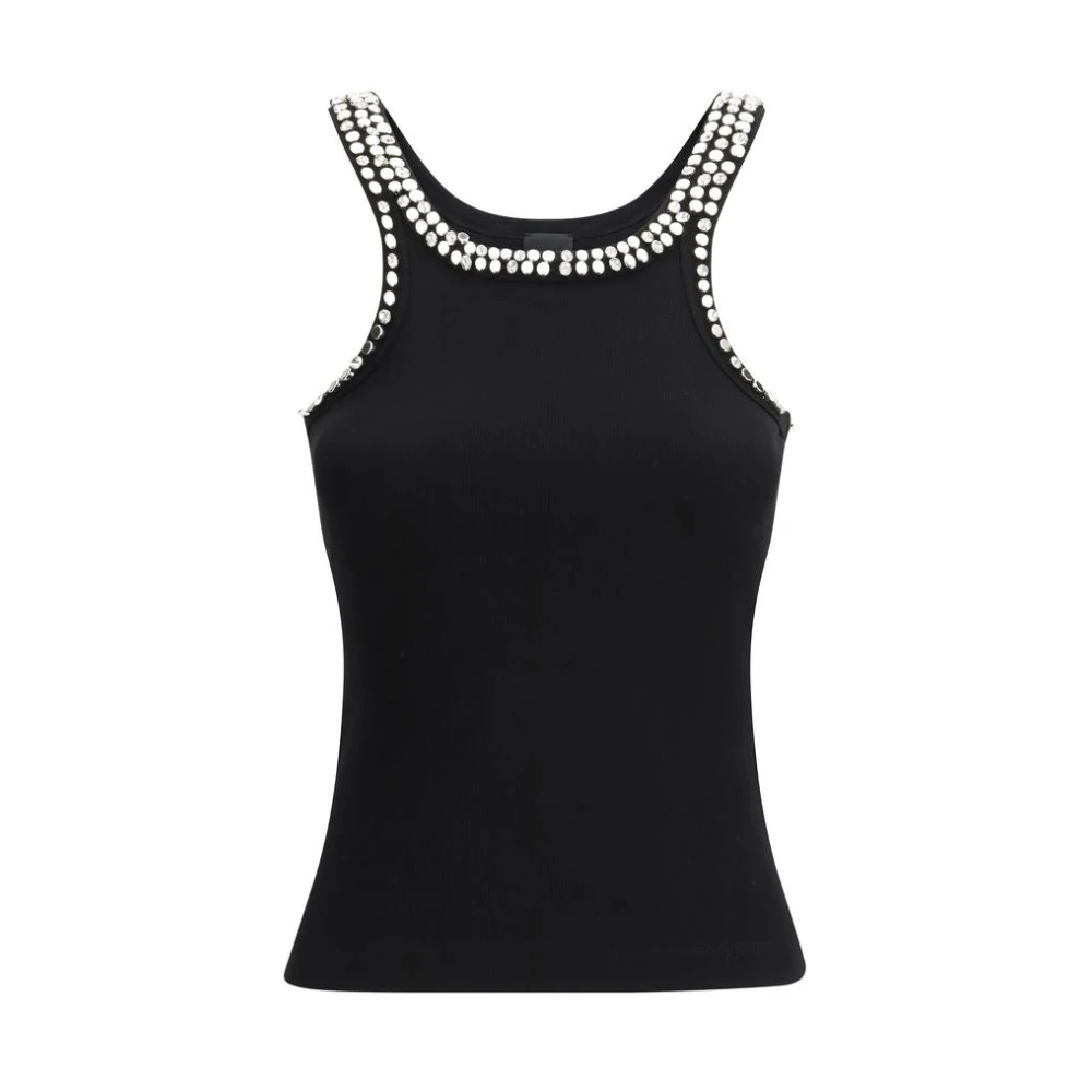 Pinko Women's Black Sleeveless Tops, M, Coriandoli Top