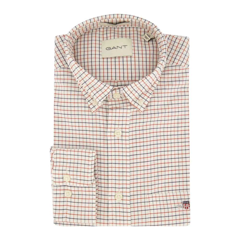 Gant Casual Crème Overhemd Multicolor Heren