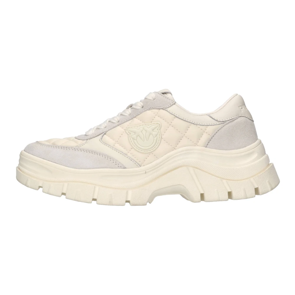 Pinko Vrouw Beige Schoenen Dames, 36 Eu, Leer, Sneakers