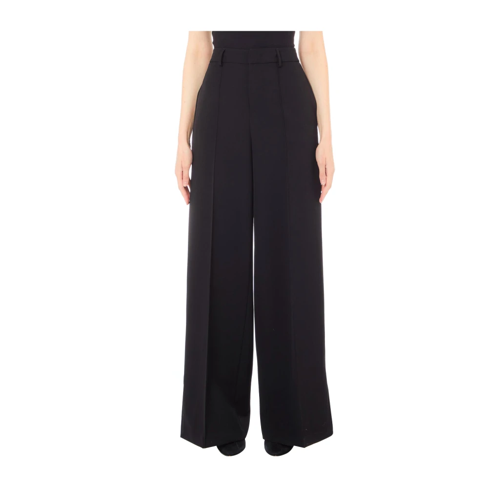 Liu Jo Zwarte Palazzo Broek met Zijsplitten Black Dames