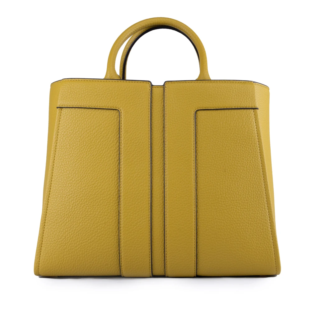 Elisabetta Franchi Curry Gehamerde Kunstleren Handtas Yellow Dames