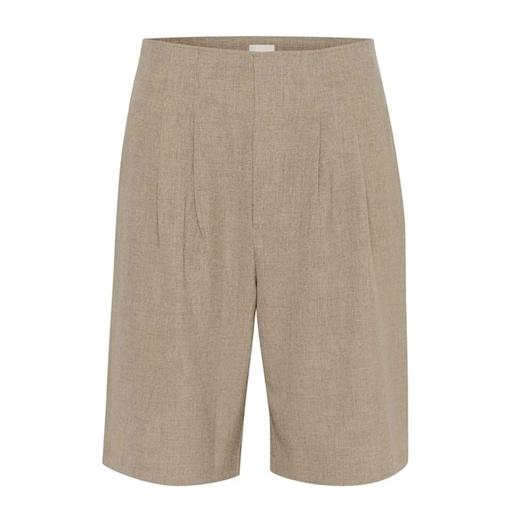My Essential Wardrobe Hoge Taille Wijde Shorts & Onderbroeken Beige Dames