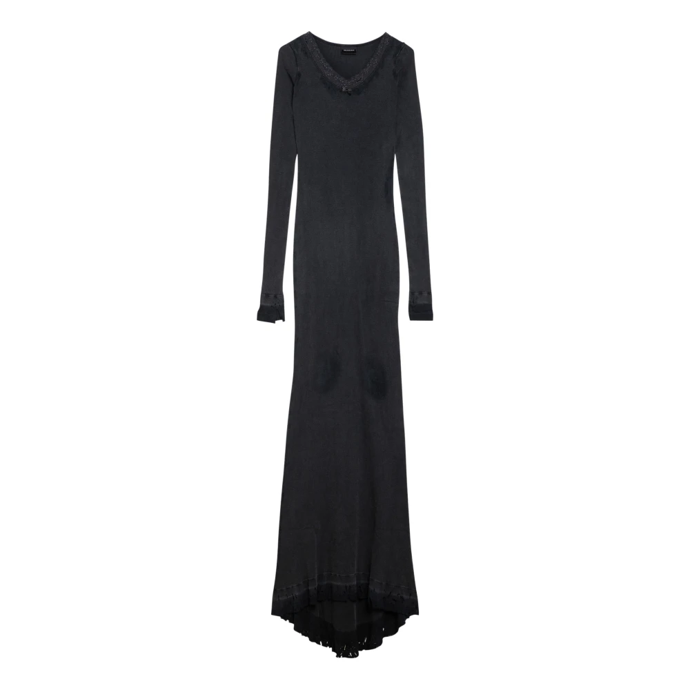 Balenciaga Lange Elegante Jurk Black Dames