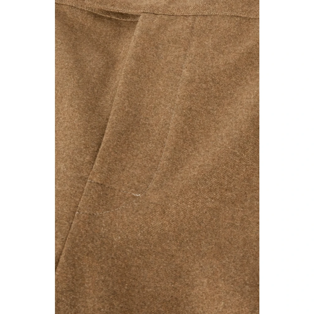 Loro Piana Luxe Zachte Bruine Flanellen Broek Brown Heren