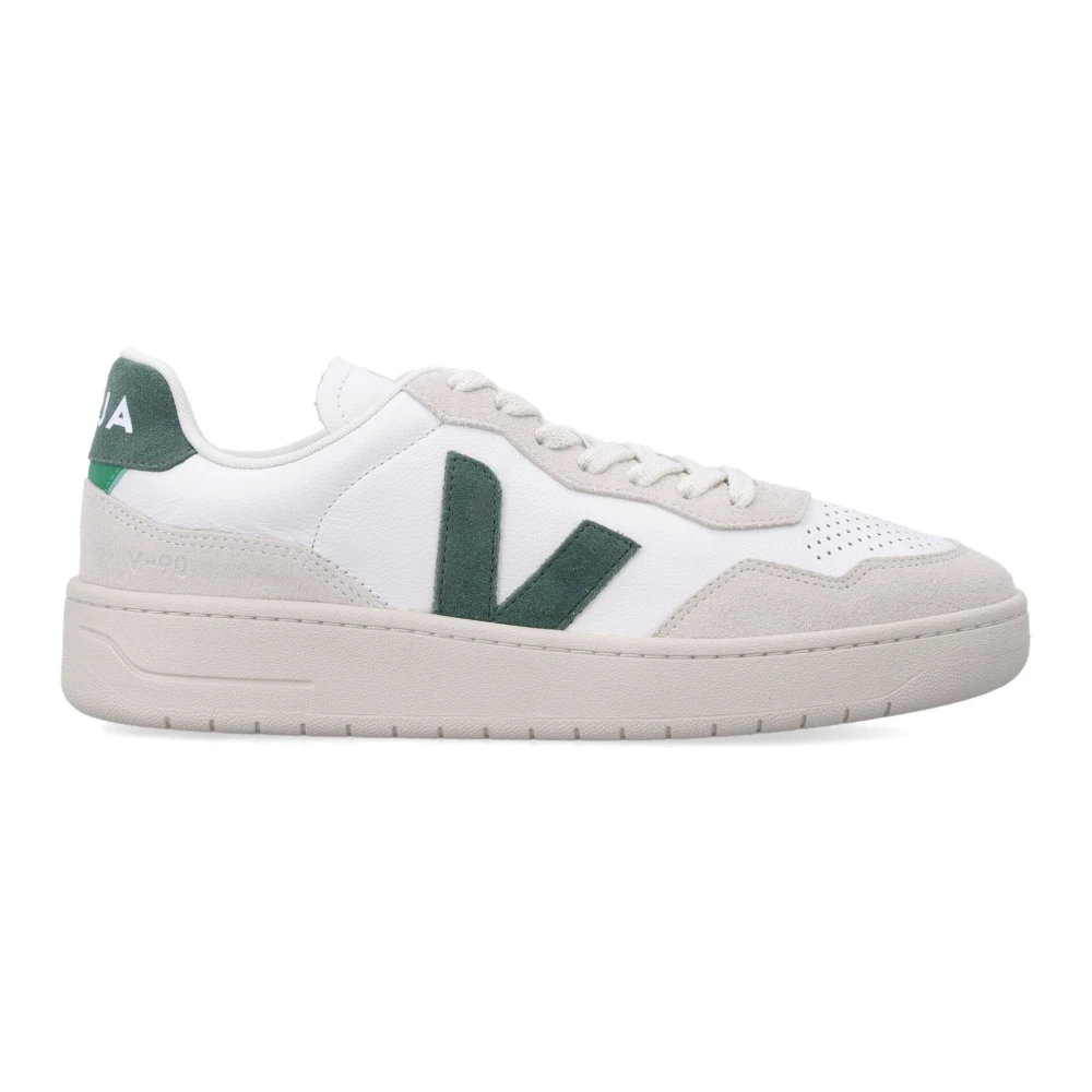 Veja Men's White Sneakers, 9 Uk, V-90 Leather