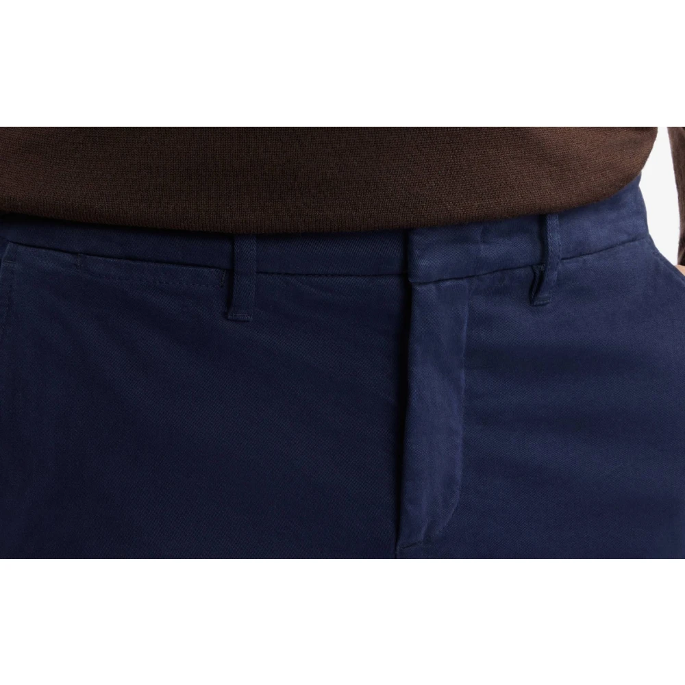 Fay Slim Gabardine Broek Blue Heren