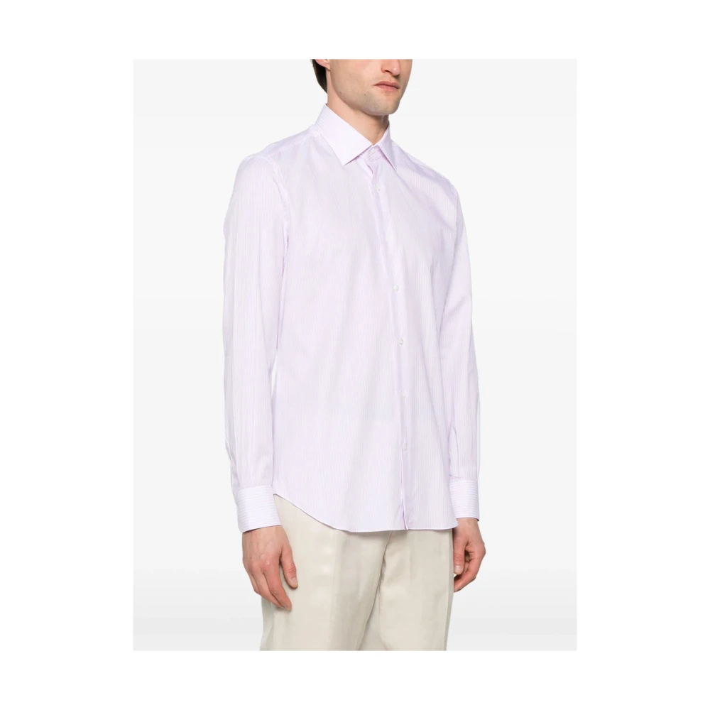 Mazzarelli Moerbei Roze Button-Up Overhemd Pink Heren