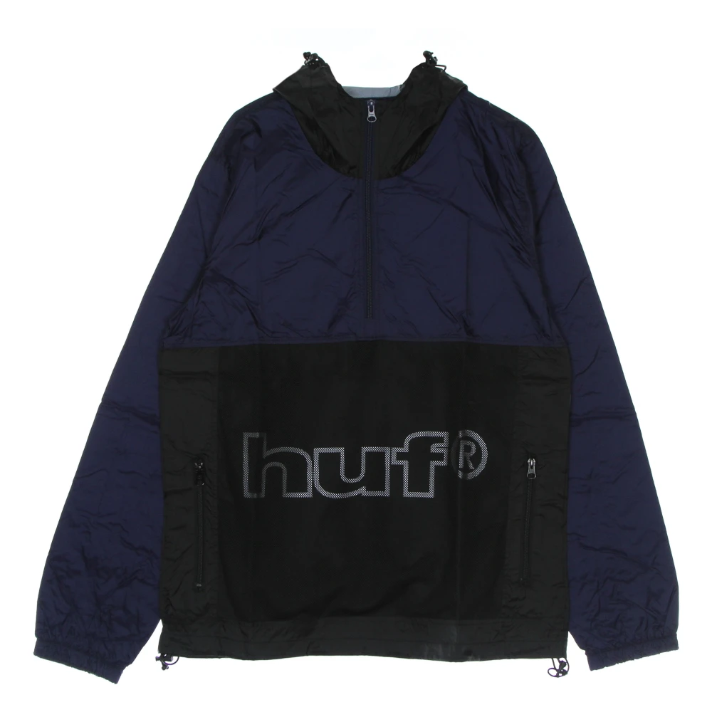 HUF Navy Opvouwbare Windbreaker Anorak Lichtgewicht Blue Heren