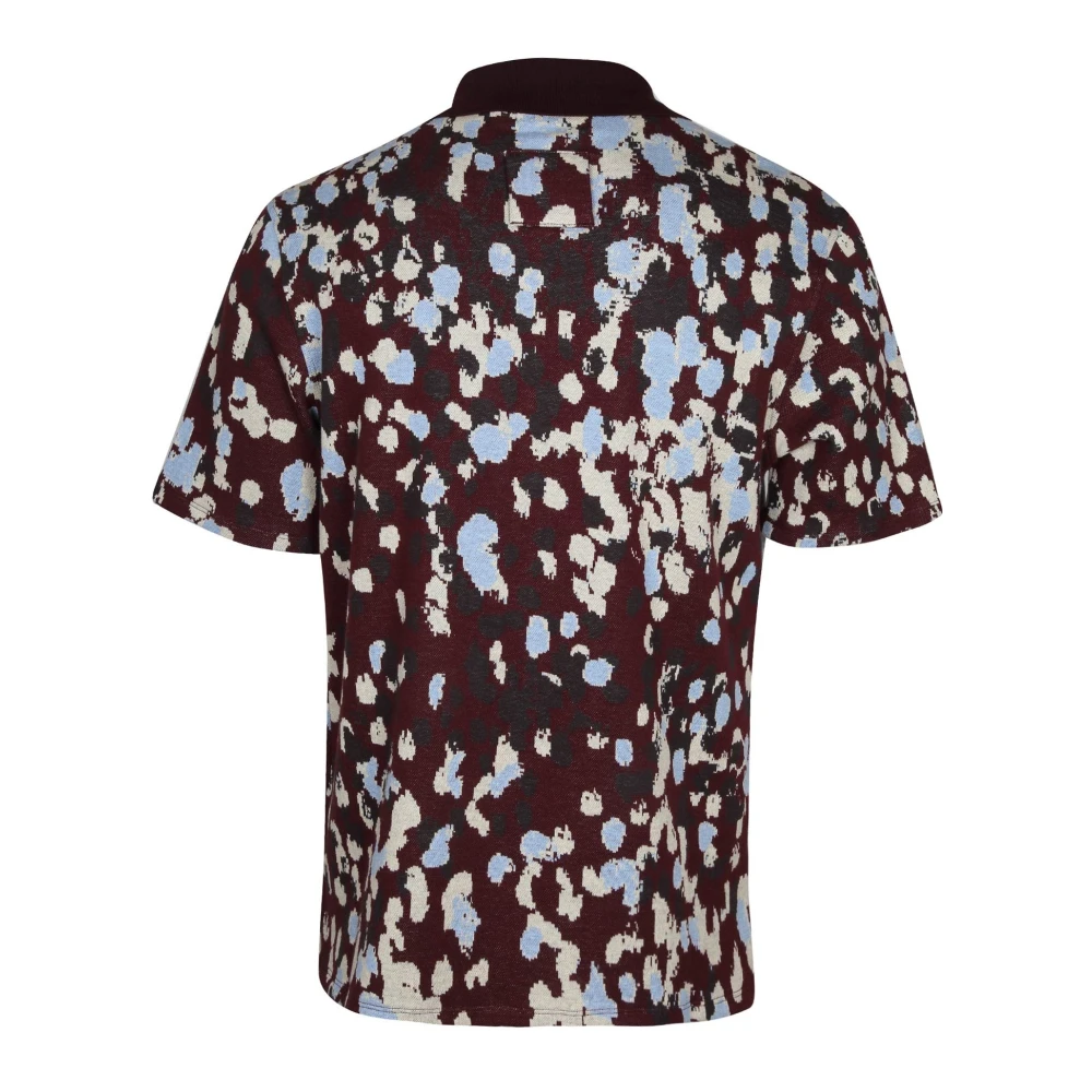 Lanvin Burgundy Jacquard Polo Shirt Multicolor Heren