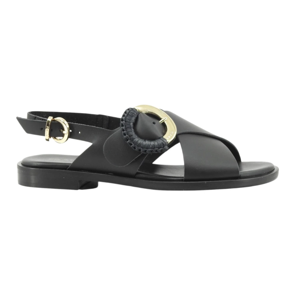 Frau Women's Black Flat Sandals, 4 Uk, London Sandal