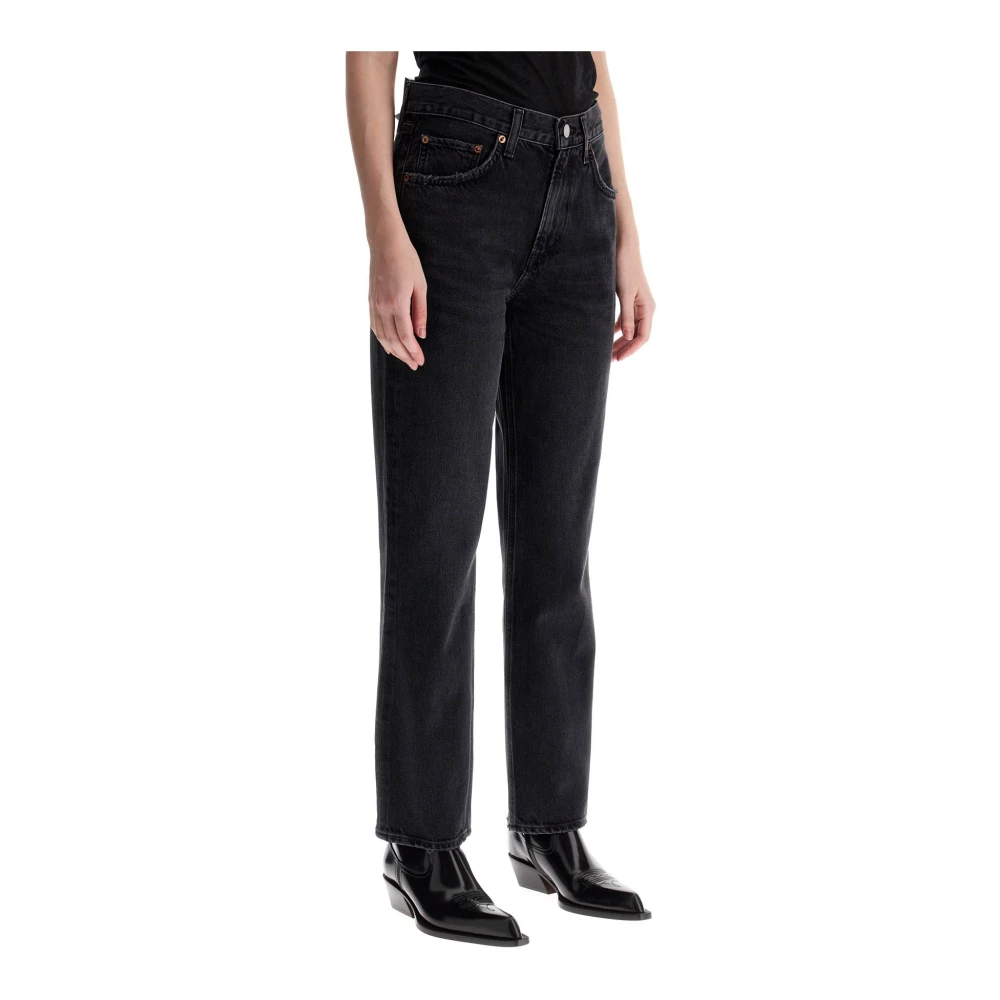 Agolde Valen Cropped Jeans Black Dames