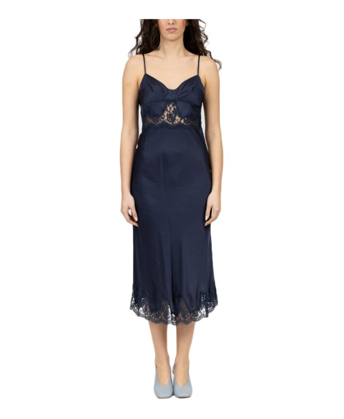robe-longue-bleue-avec-inserts-en-dentelle