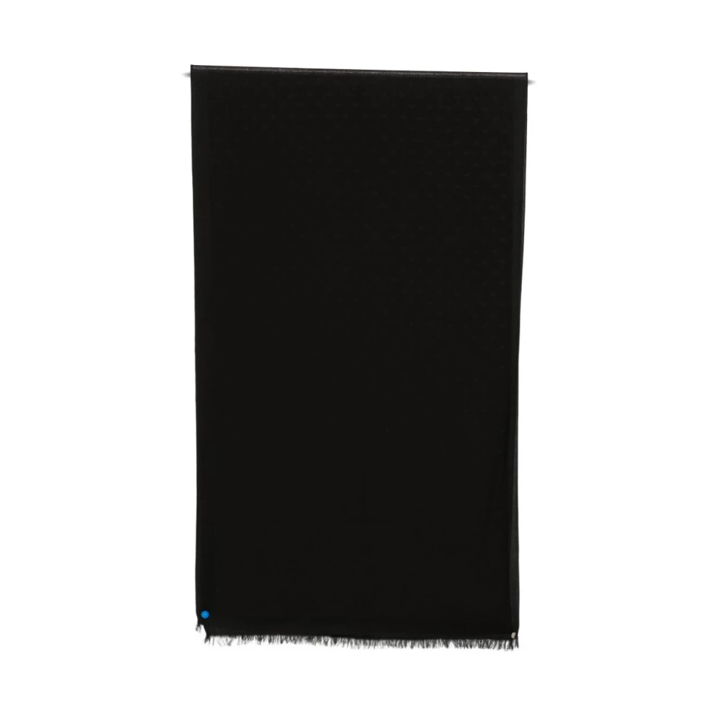 Emporio Armani Men's Black Scarves, One Size, Fringed Scarf