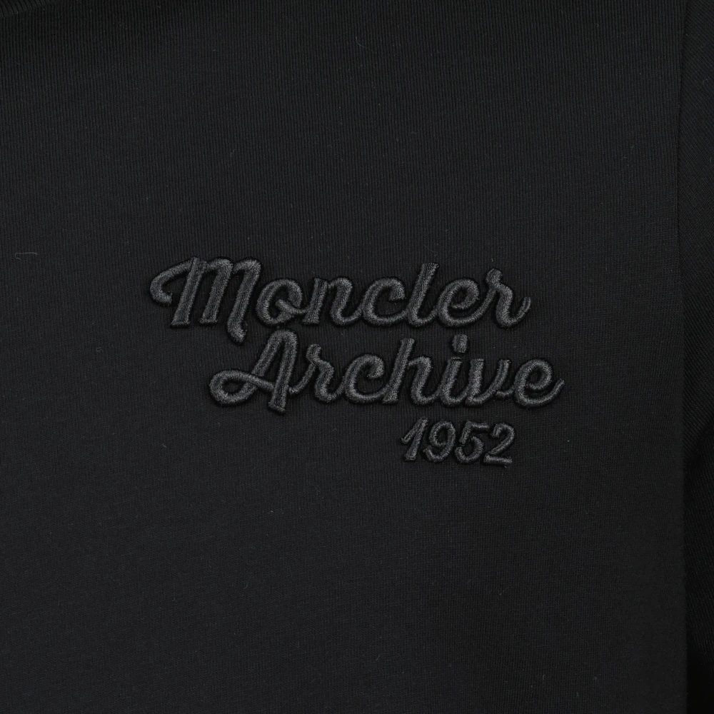 Moncler Zwart T-shirt met geborduurd logo Black Heren