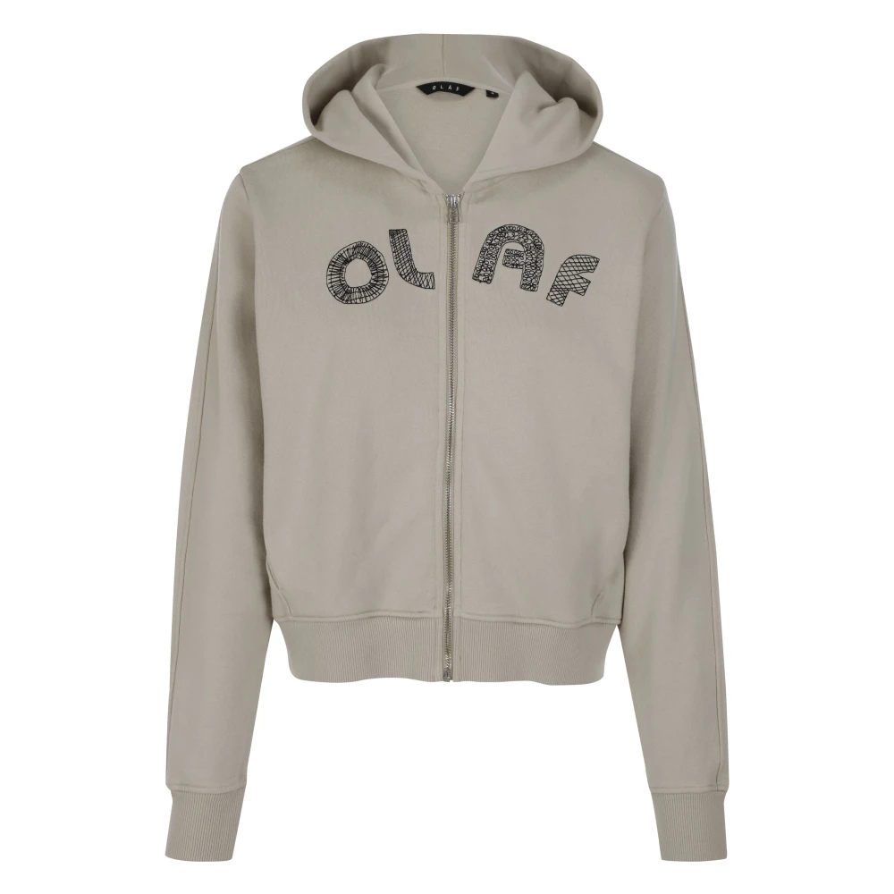 Olaf Hussein Scribble Rits Hoodie Brown Dames