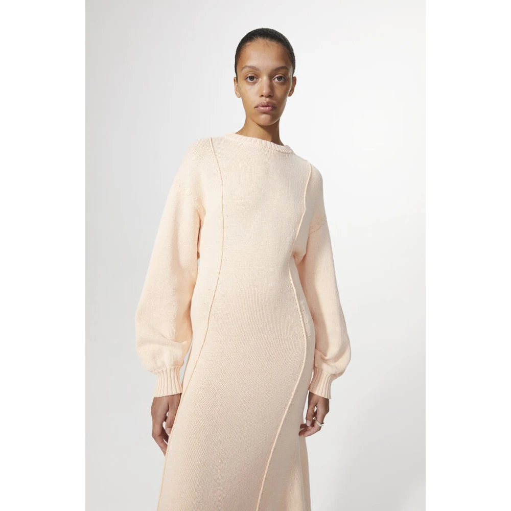Rodebjer Mango Volumineuze Mouwen Midi Jurk Orange Dames