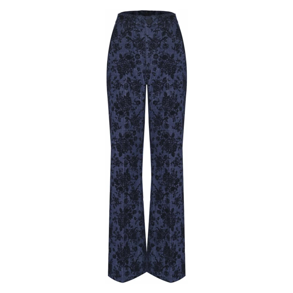 Kocca Bloemen geborduurde katoenen broek Multicolor Dames