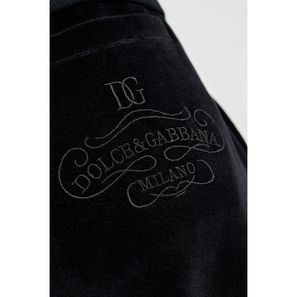 Dolce & Gabbana Fluwelen broek Black Dames