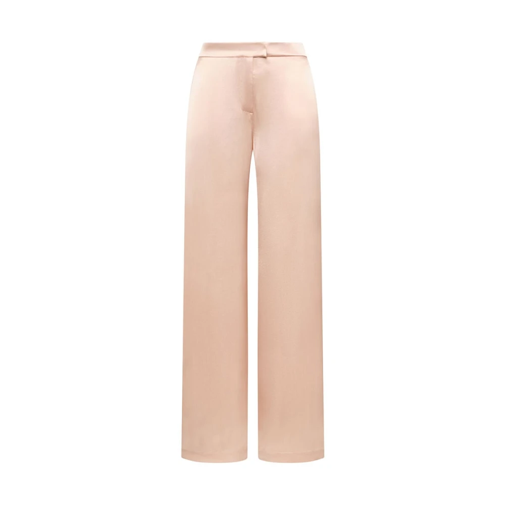 Maliparmi Women's Pink Wide Trousers, Xl, Shiny Cady Trousers