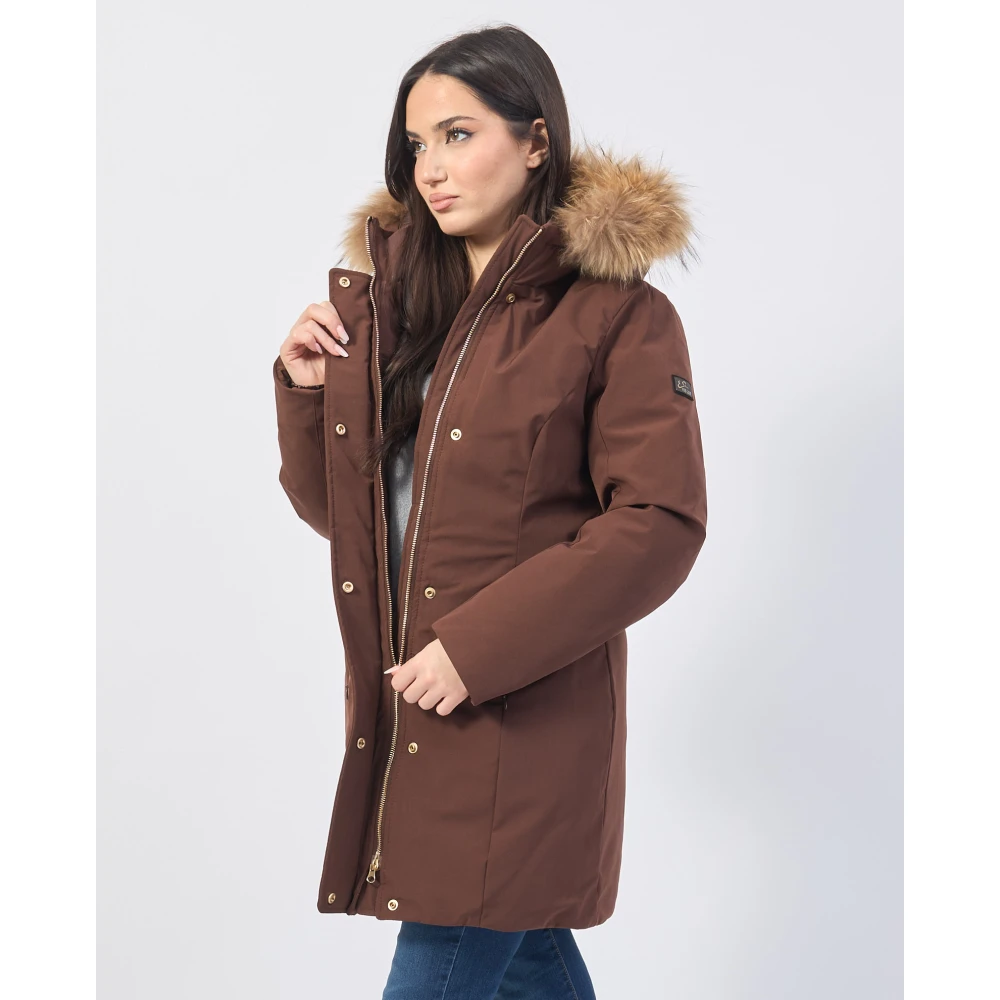 YES ZEE Bruine Winterjas voor Mannen Brown Dames