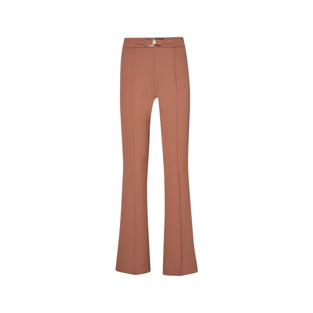 Liu Jo Flare broek in stretch technische stof Brown Dames