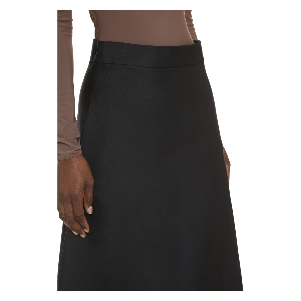Jil Sander A-lijn midi rok van zijdeblend Blue Dames