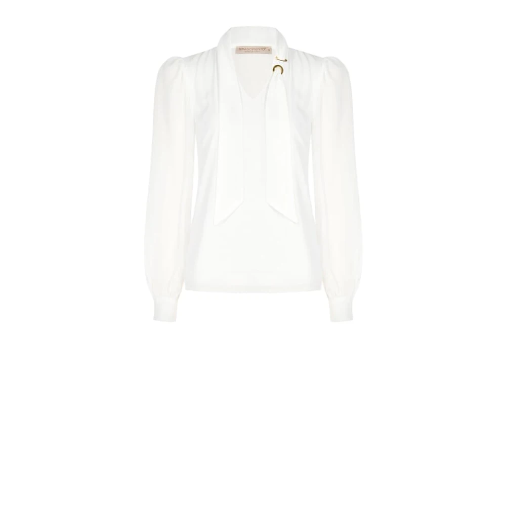 RINASCIMENTO Georgette blouse met lint cascades White Dames