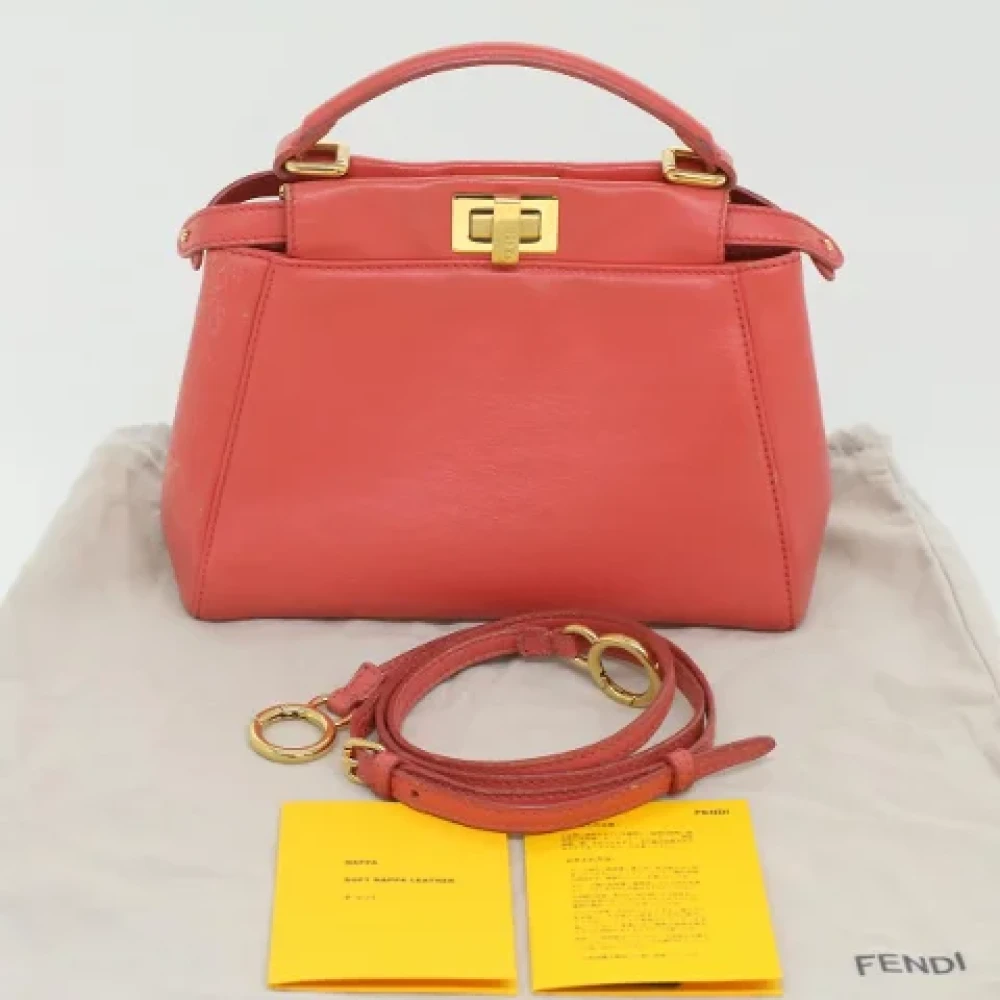 Fendi Vintage Pre-owned Leather handbags Orange Dames