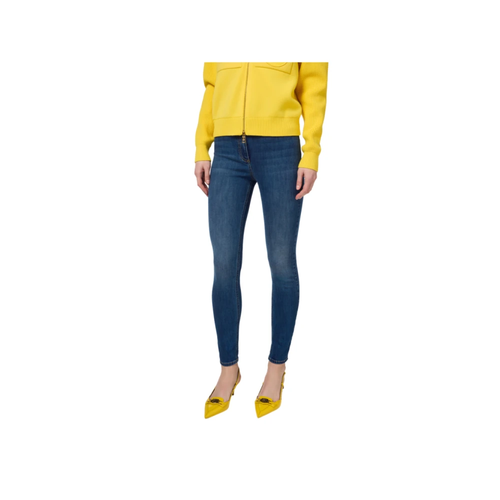 Elisabetta Franchi Skinny Stretch Jeans met Regular Taille Blue Dames