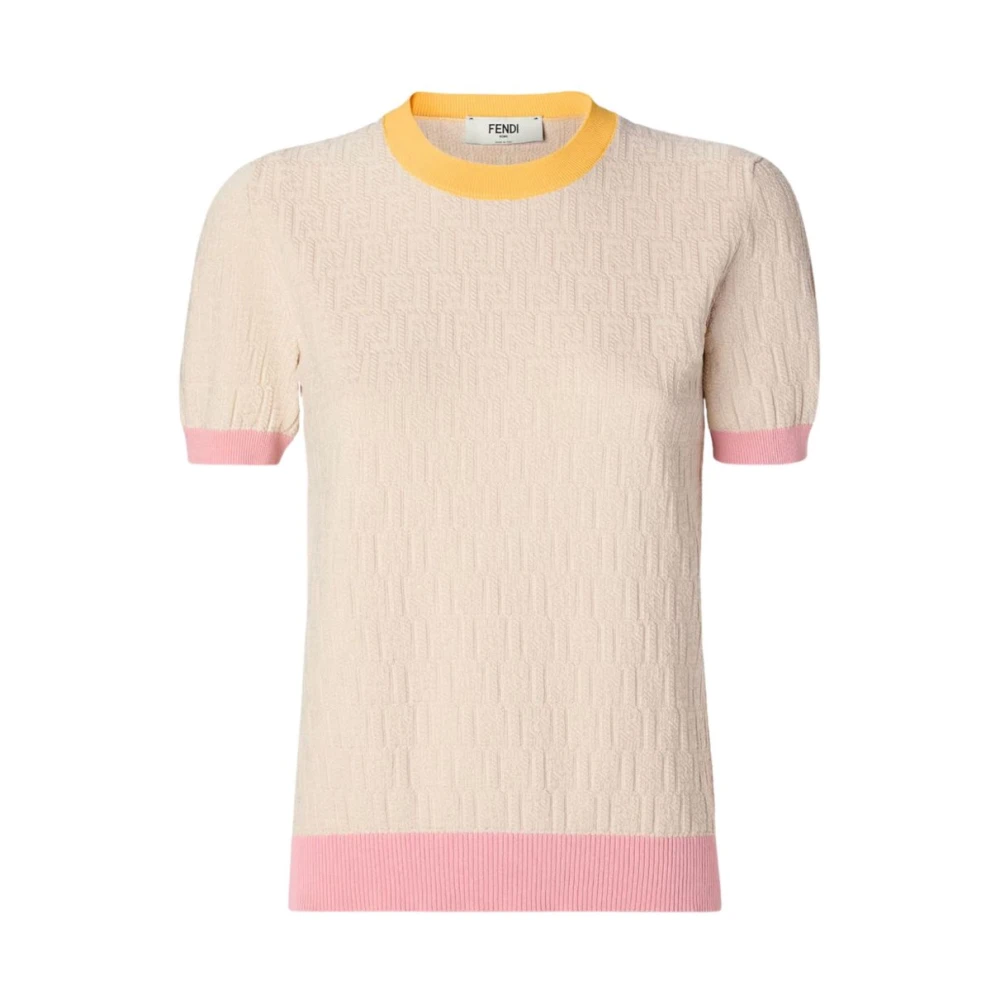 Fendi Women's Beige Round-Neck Knitwear - Round-Neck Knitwear - S - Knitwear