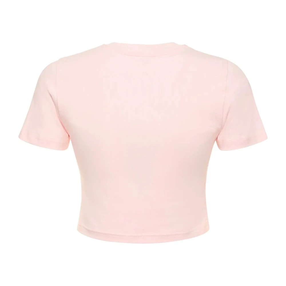 Casablanca Roze Grafische Print Crop T-shirt Pink Dames